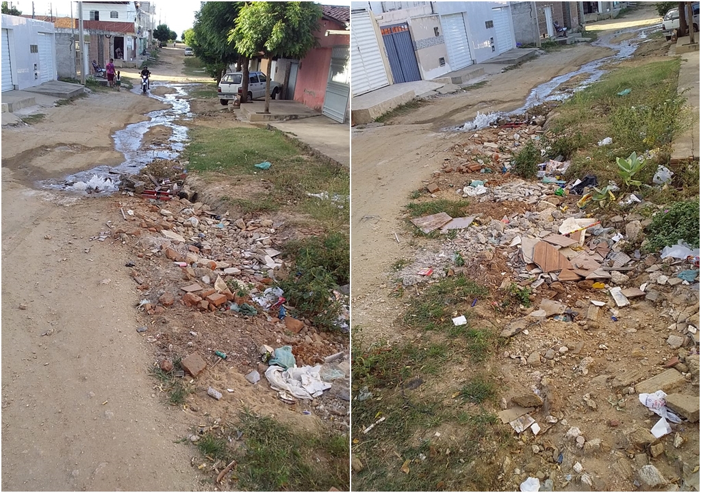 Moradores do bairro Santa Clara, em Patos, fazem apelo à Cagepa para conserto de cano estourado