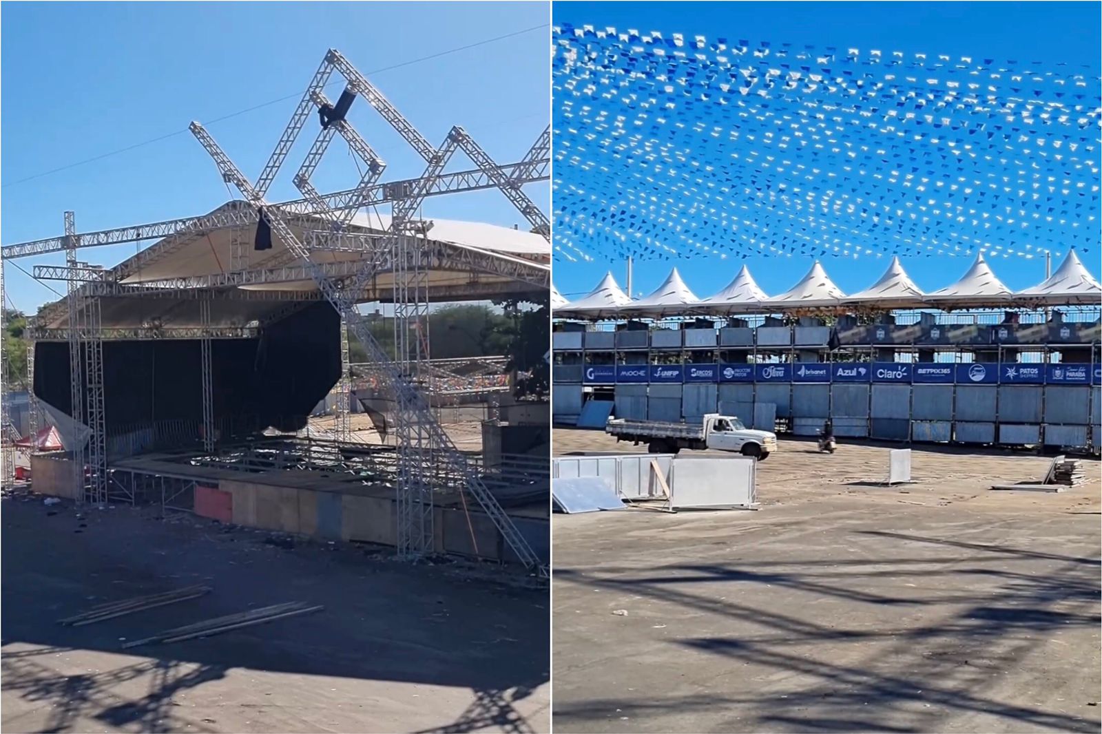 Reportagem do Patosonline acompanha processo de desmontagem da estrutura do Terreiro do Forró. Confira