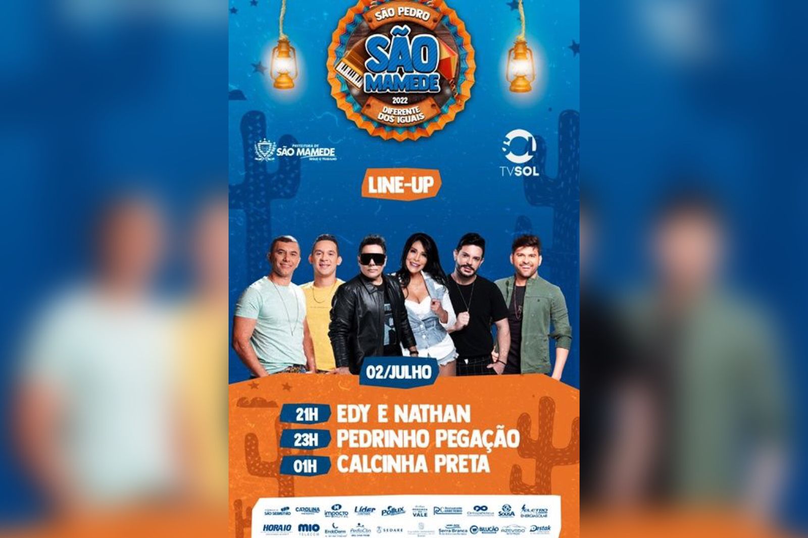 Calcinha Preta, Pedrinho Pegação e Edy e Nathan se apresentam no São Pedro de São Mamede na noite deste sábado (02)