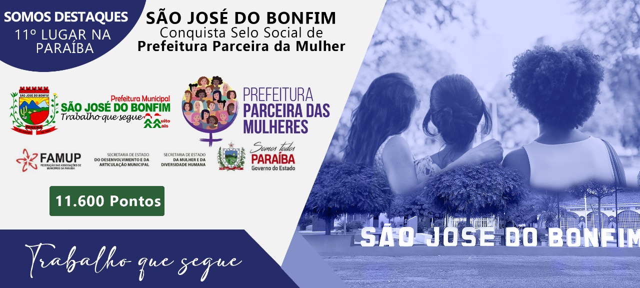 São José do Bonfim conquista selo Social de prefeitura Parceira da Mulher