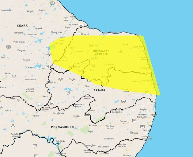 Inmet coloca 102 cidades da Paraíba sob alerta de acumulado de chuva
