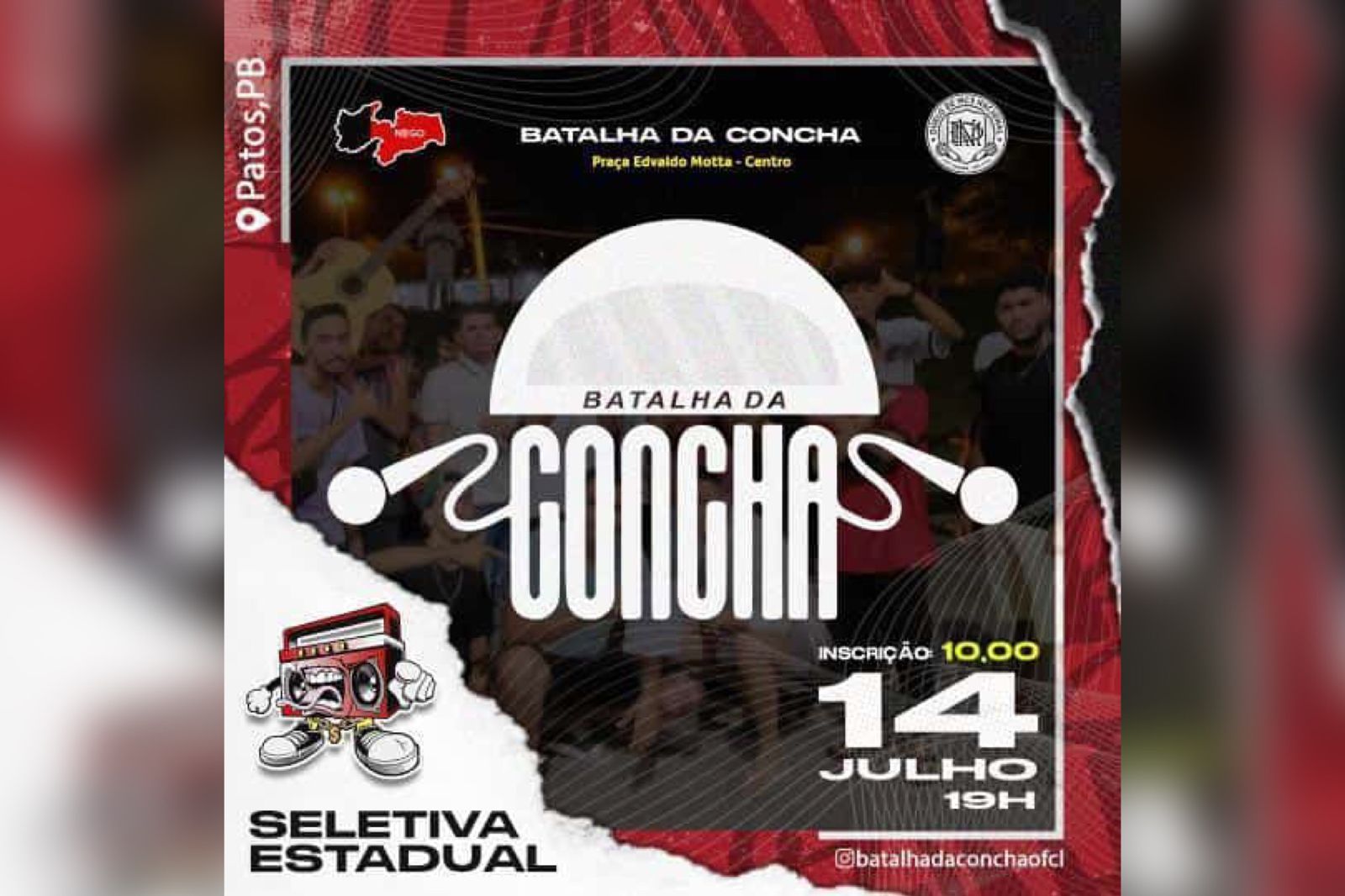 Batalha de Mc's acontece na Concha Acústico de Patos nesta quinta feira (14)