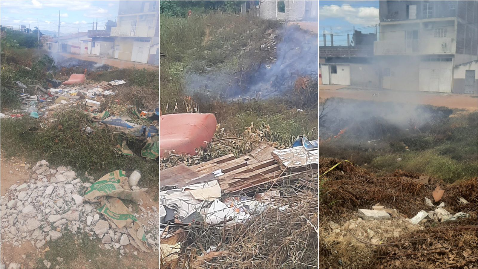 Moradora denuncia lixo acumulado próximo a linha do trem no bairro Dona Milindra e pede providências da prefeitura; gestão se posiciona