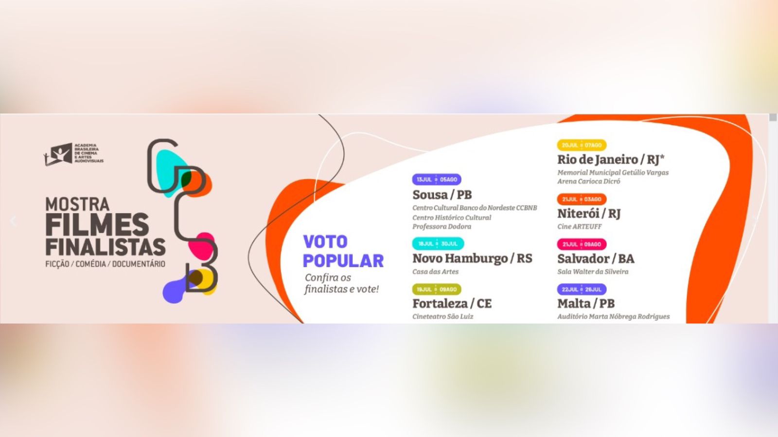 Sertão da Paraíba recebe Mostra Grande Prêmio do Cinema Brasileiro