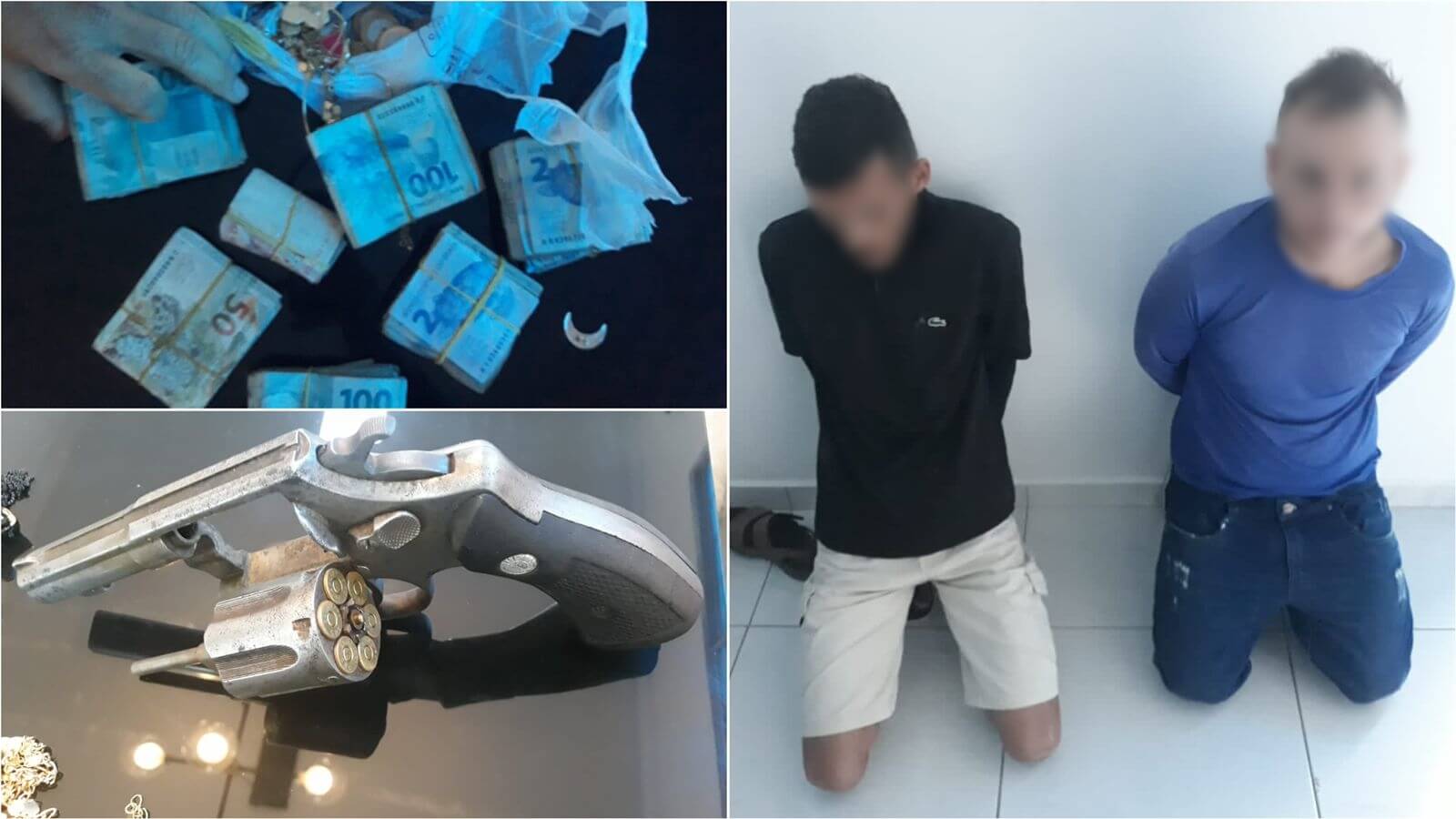 Vídeo mostra momento em que assaltantes que fizeram família refém em Patos chegam à Delegacia; Polícia diz que indivíduos são conhecidos da PM