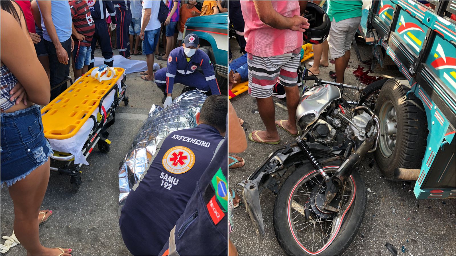 Dois jovens morrem após grave colisão entre motocicleta e caminhonete na tarde deste domingo (31), em Santa Terezinha-PB