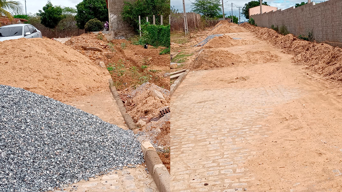 Moradores do distrito de Santa Gertrudes pedem liberação de rua após pavimentação ser finalizada. Coordenadora se posiciona e explica motivo de interdição do local