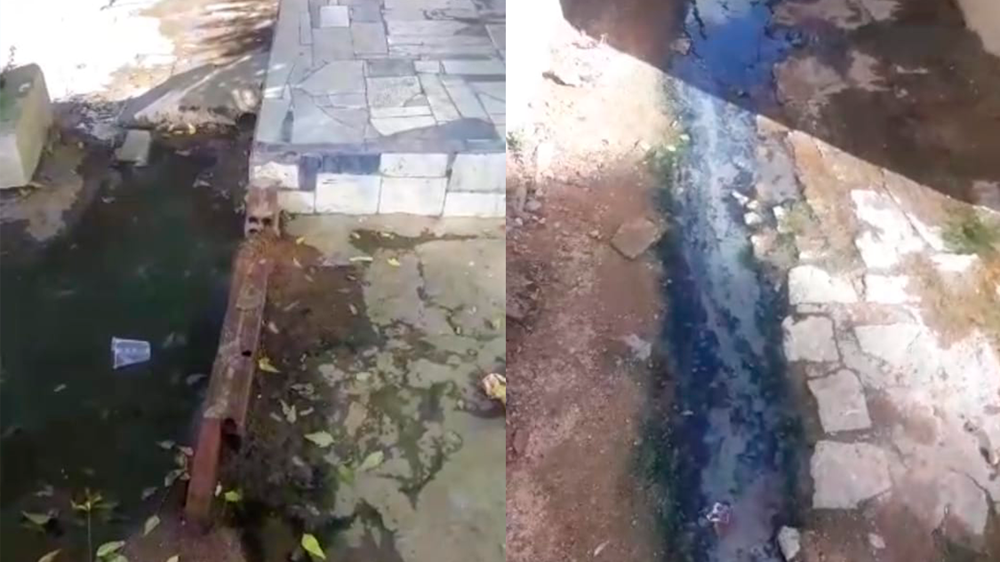 Internauta solicita conserto de galeria estourada na Rua Felizardo Leite que está empossada na calçada de sua residência. Coordenadora do setor se posiciona