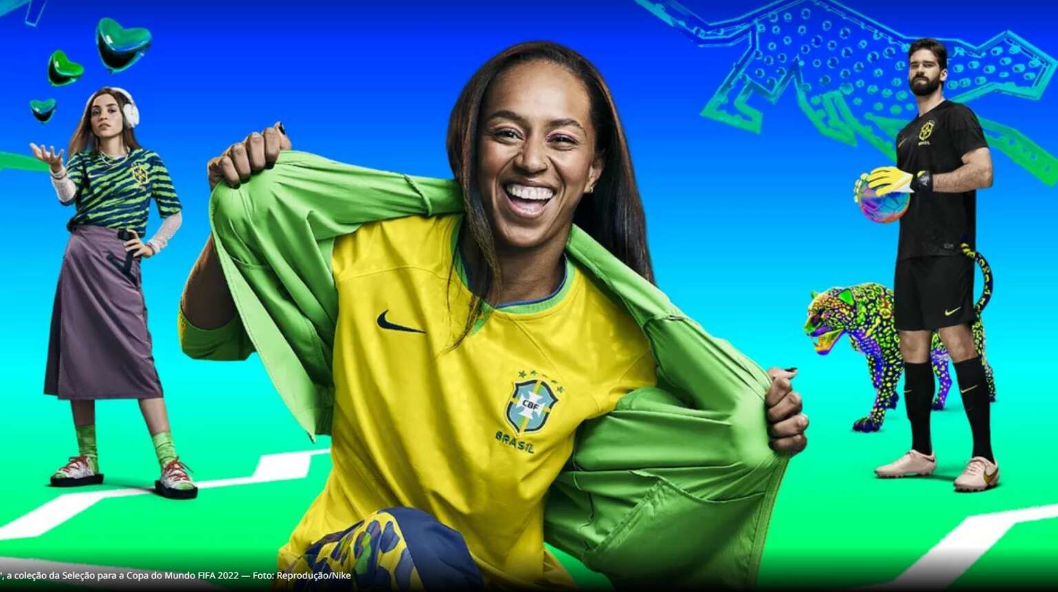 CBF apresenta camisa da seleção para Copa, inspirada na onça-pintada