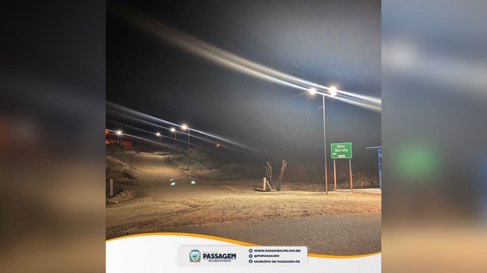 Prefeitura de Passagem instala iluminação de LED nas vias que ligam a rodovia PB-228 à comunidade da Serrota dos Vicentes