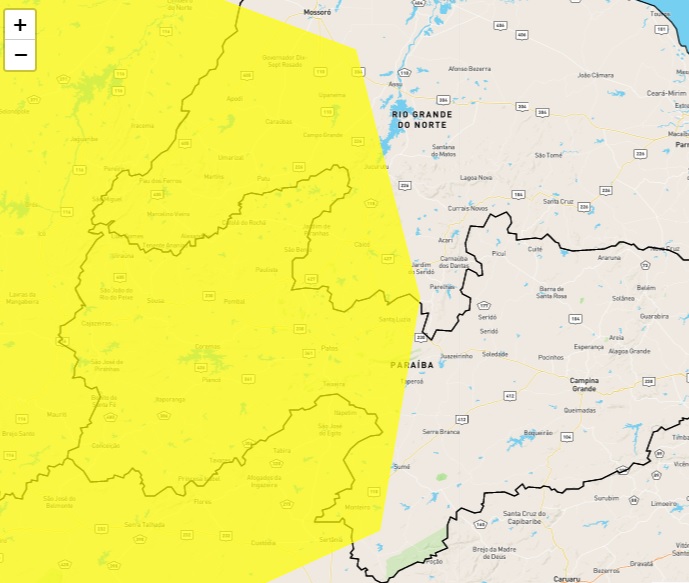 Umidade do ar despenca no Sertão e põe 98 cidades sob risco de incêndios e dano à saúde humana. Patos e vários municípios da região aparecem na lista
