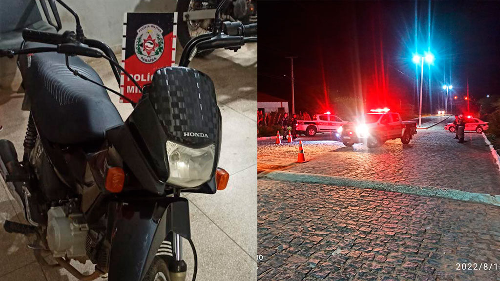 Em Cacimbas-PB: Polícia Militar recupera em blitz, motocicleta roubada