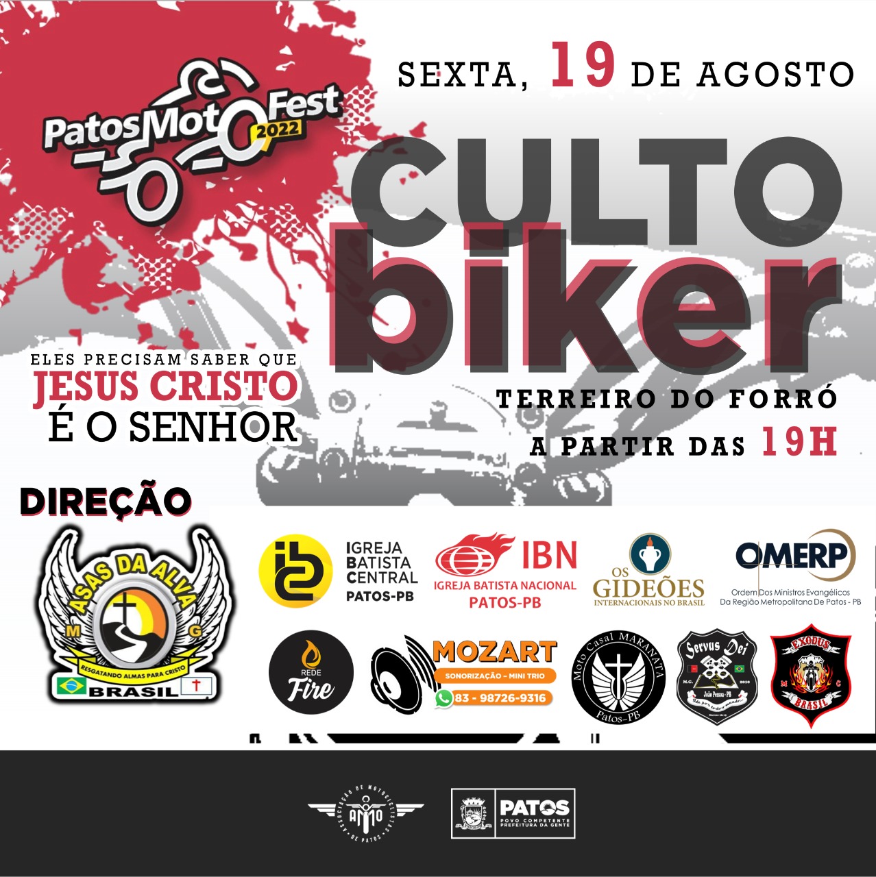 Culto Biker semeará a palavra de Deus no Patos Moto Fest