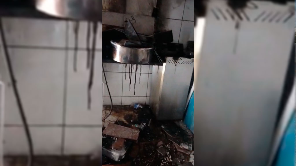 Cozinha de residência fica completamente destruída pelo fogo após fritadeira elétrica ser esquecida ligada, em Patos. Veja Vídeo
