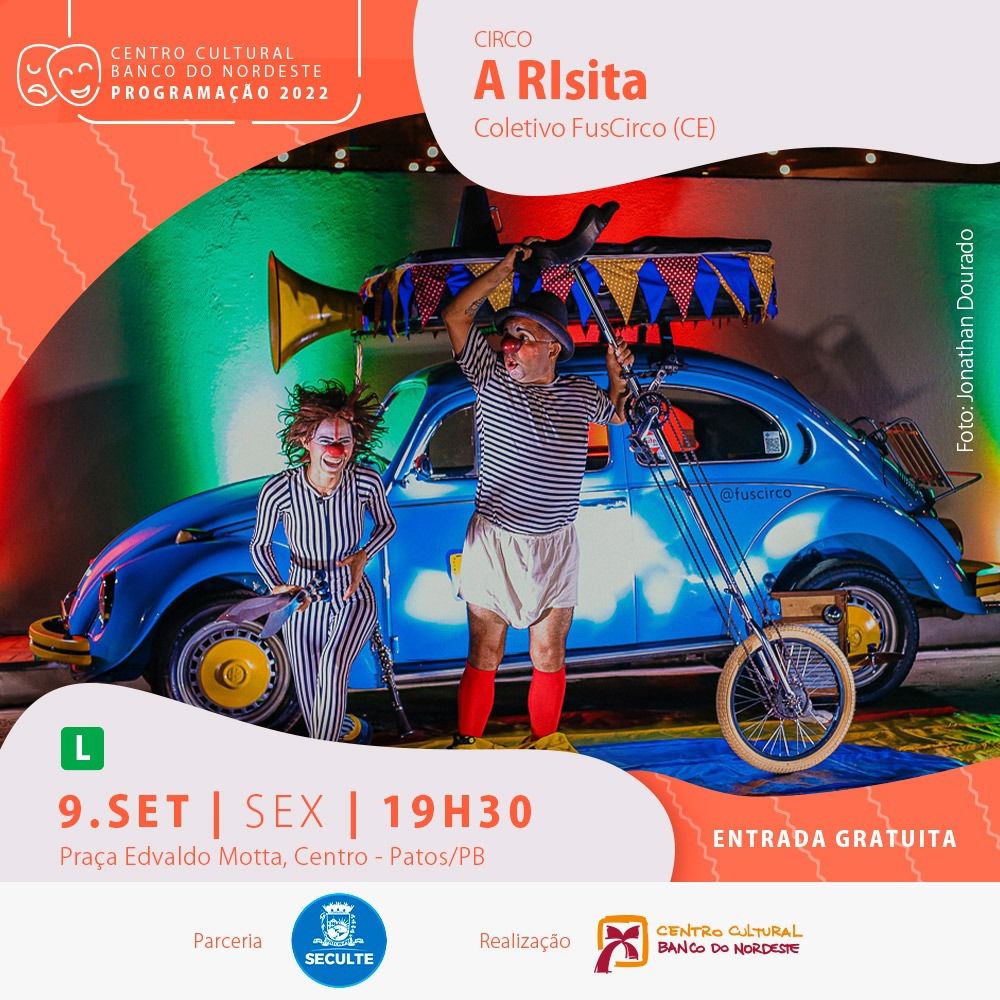 Com apoio da SECULTE, Centro Cultural Banco do Nordeste traz a Patos o espetáculo 