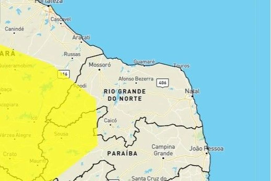 Baixa umidade do ar deve atingir 66 municípios do Sertão, prevê alerta do Inmet