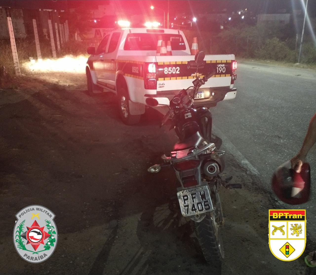 Polícia Militar apreende em Patos, motocicleta roubada