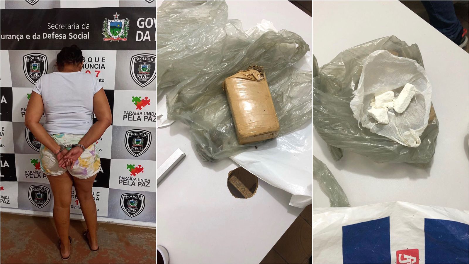 DHE Patos prende mulher e apreende drogas em residência no bairro Monte Castelo, na tarde desta quarta-feira (07), em Patos