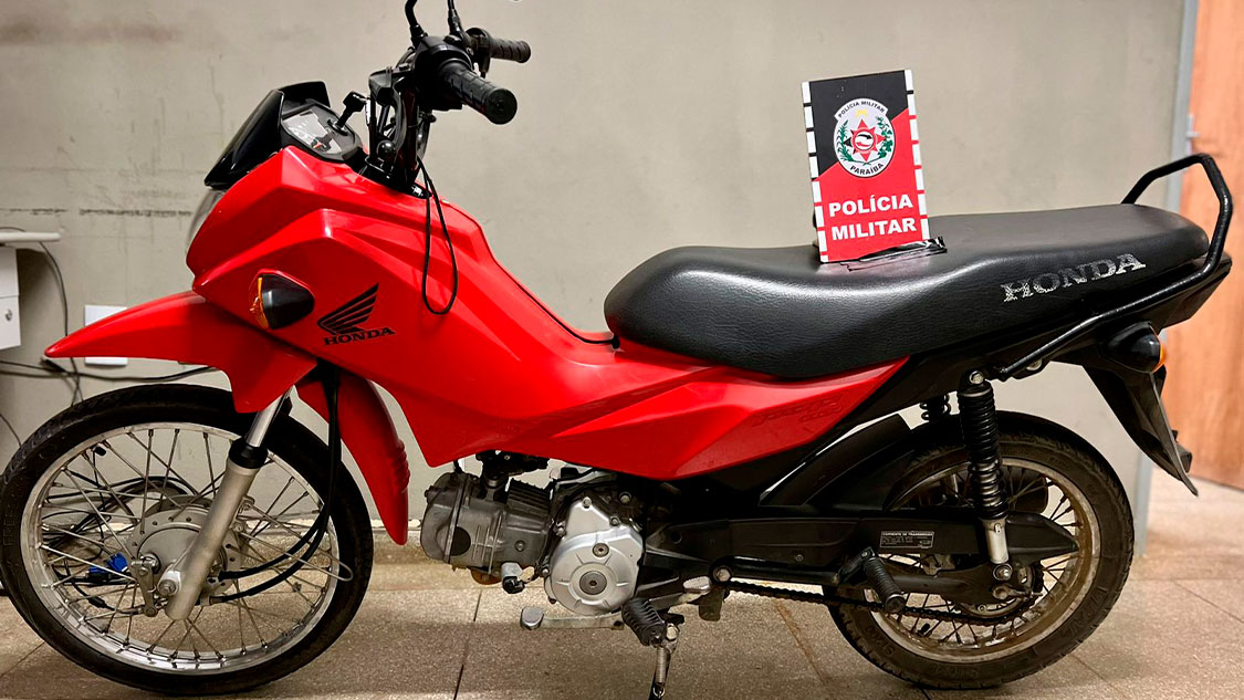 Operação Paradigma: Polícia Militar recupera em Mãe D'Água-PB, mais uma motocicleta roubada