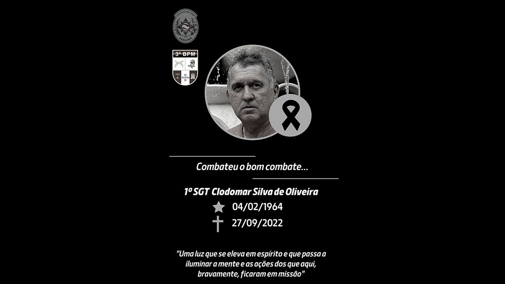 Comandante do 3º BPM de Patos, Esaú Lucena, lamenta morte do Sargento reformado da PM, José Clodomar da Silva de Oliveira, vítima de infarto. OUÇA