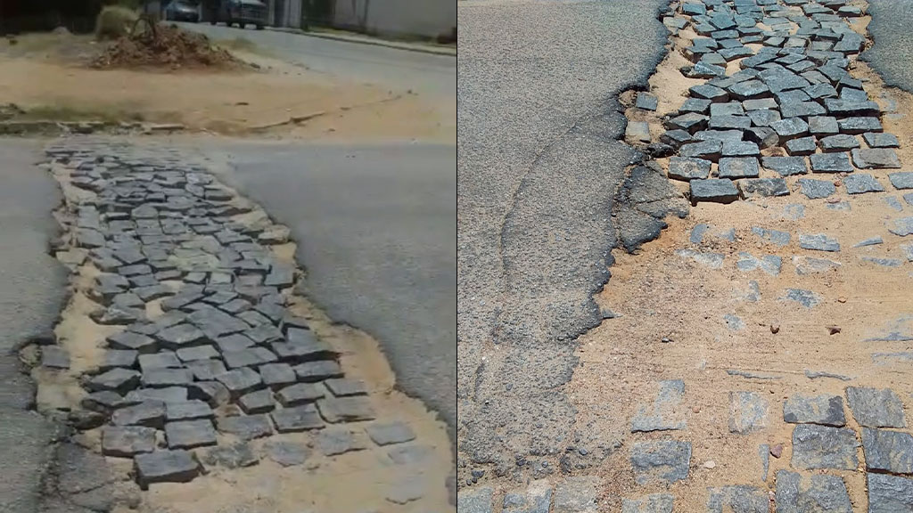 Moradores da Rua Manoel Torres, no bairro do Salgadinho, pedem o conserto de buraco na via. Coordenador de comunicação diz que será solucionada o mais breve possível