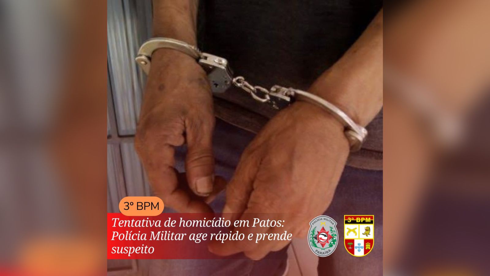 Homem é esfaqueado pelo próprio cunhado na noite deste sábado (01), em Patos, após discussão durante bebedeira; PM age rápido e prende suspeito