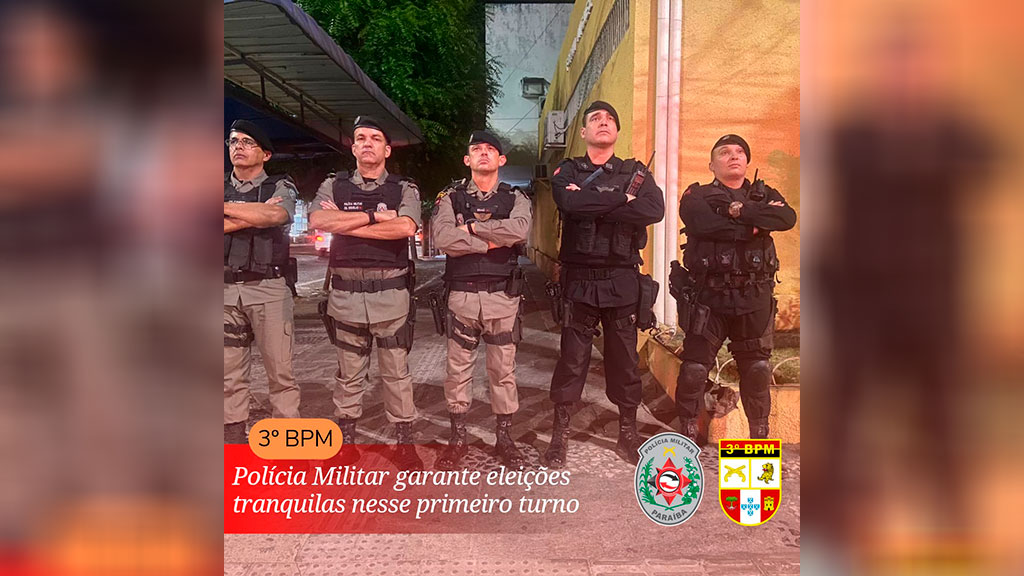 Comandante do 3° BPM faz avaliação positiva do período eleitoral na cidade de Patos. Ouça