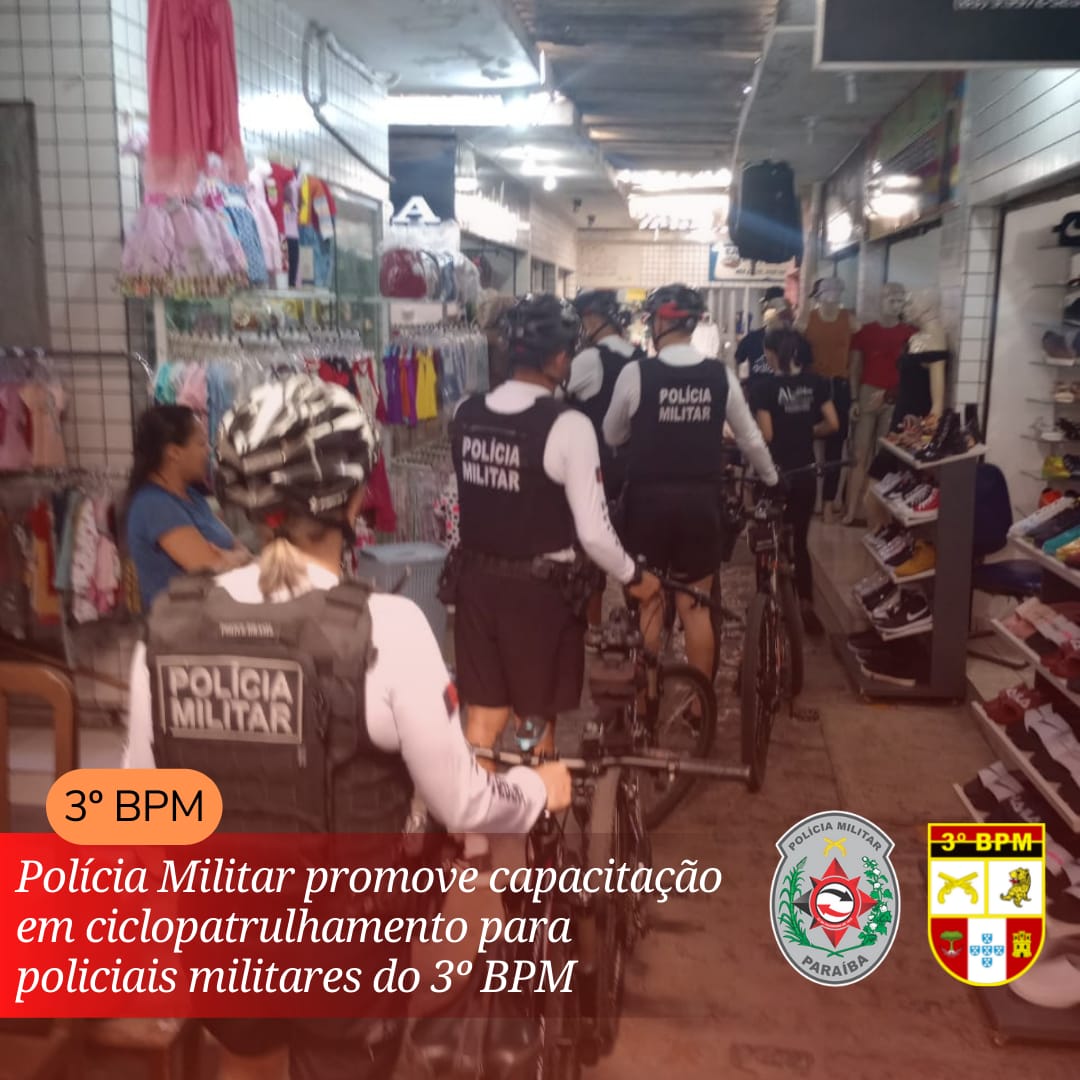 Polícia Militar promove capacitação em ciclo patrulhamento para policiais militares do 3ºBPM