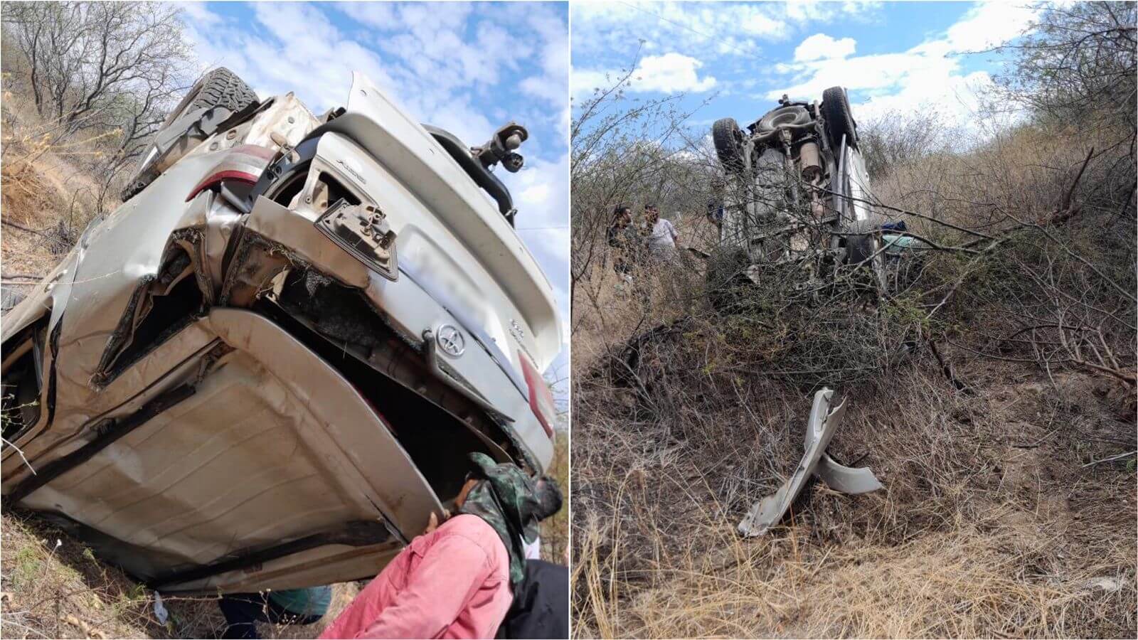 Capotamento é registrado nesta segunda-feira (10) na BR-230, na região de Patos. VÍDEO