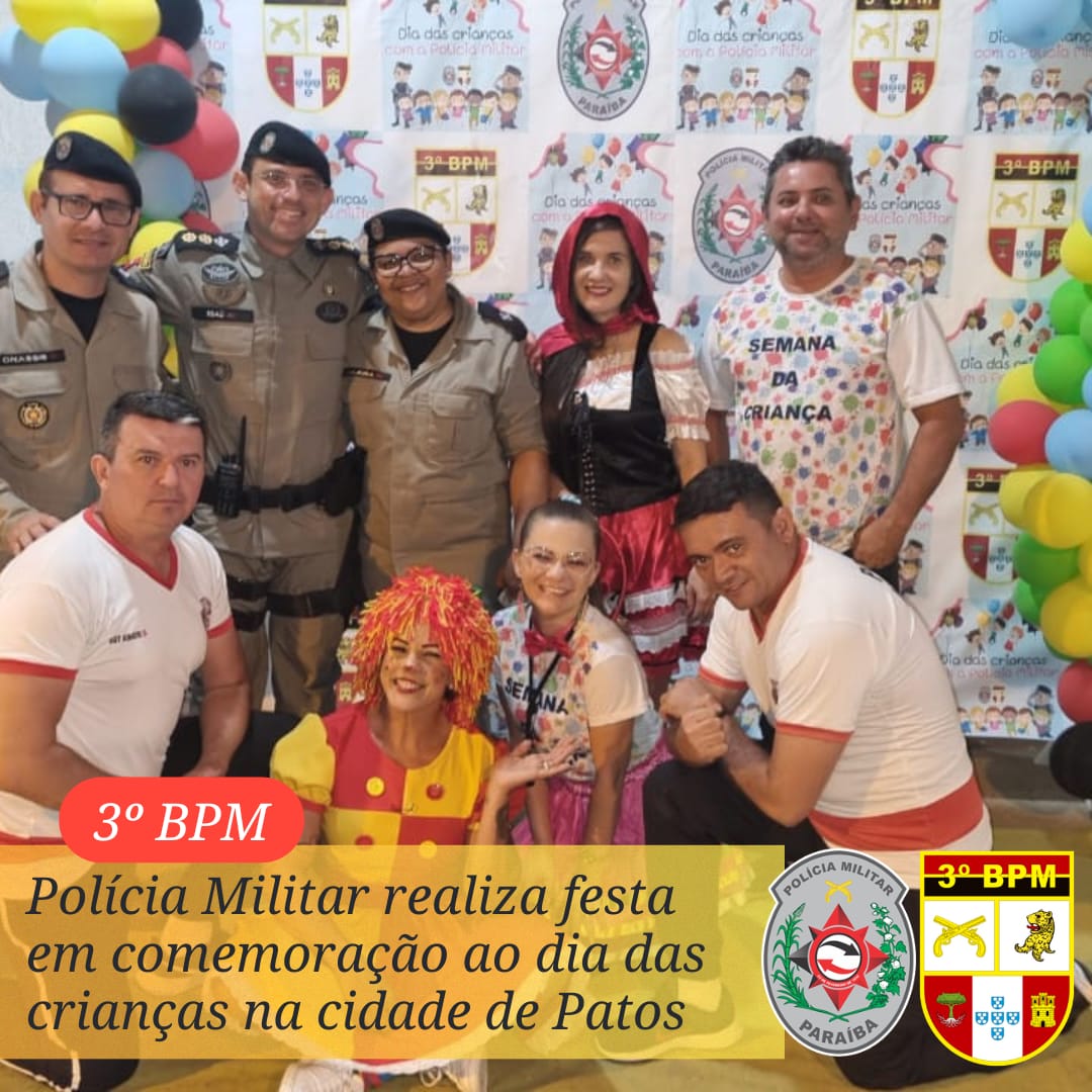Polícia Militar realiza festa em comemoração ao Dia das Crianças na cidade de Patos-PB