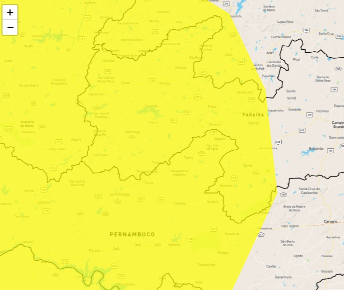 Umidade do ar cai em Patos e mais 110 municípios da Paraíba, e Inmet alerta para riscos à saúde