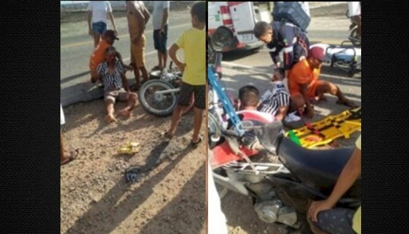 Homem fica ferido em acidente de moto na BR-361, no Vale do Piancó, na tarde deste domingo (23)