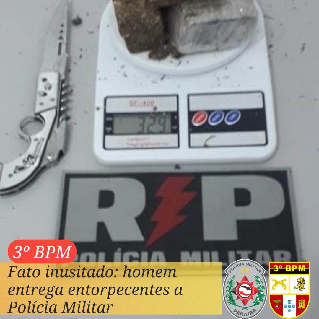 Fato Inusitado em Patos: Homem encontra entorpecentes e entrega a Polícia Militar