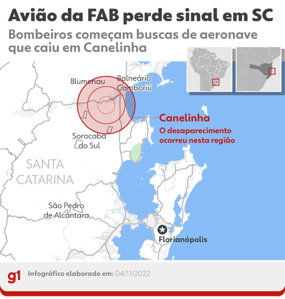 Avião da FAB que desapareceu é encontrado em Santa Catarina; dois ocupantes morreram