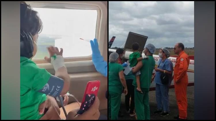 Voo pela vida: Criança Cajazeirense com doença rara é transferida para João Pessoa em avião dos Bombeiros