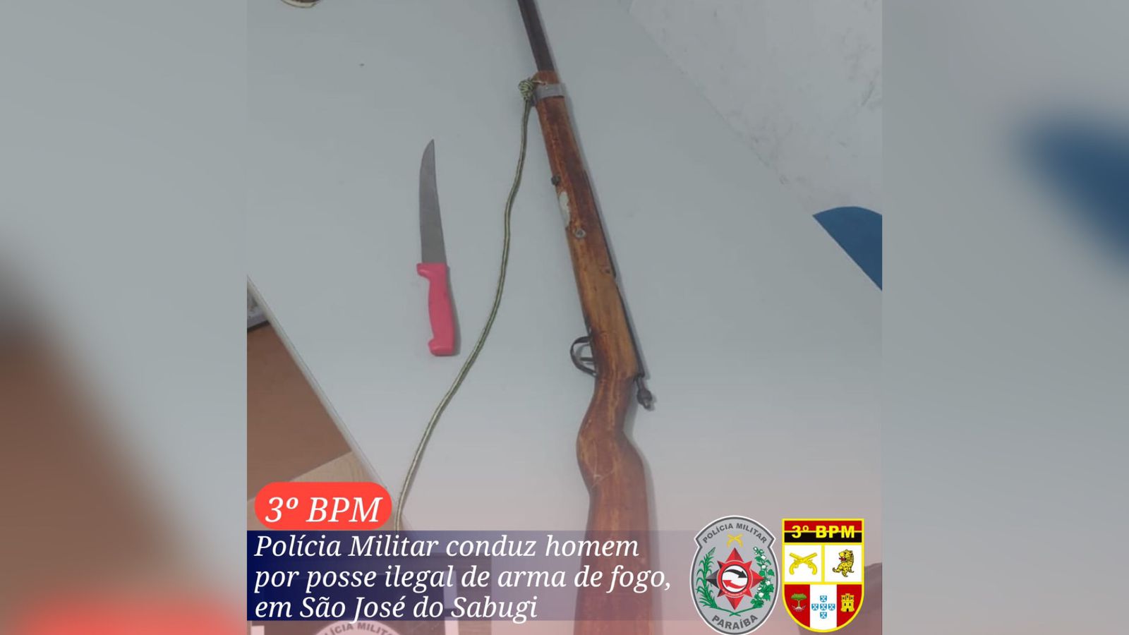 Polícia Militar conduz homem por posse ilegal de arma de fogo em São José do Sabugi-PB