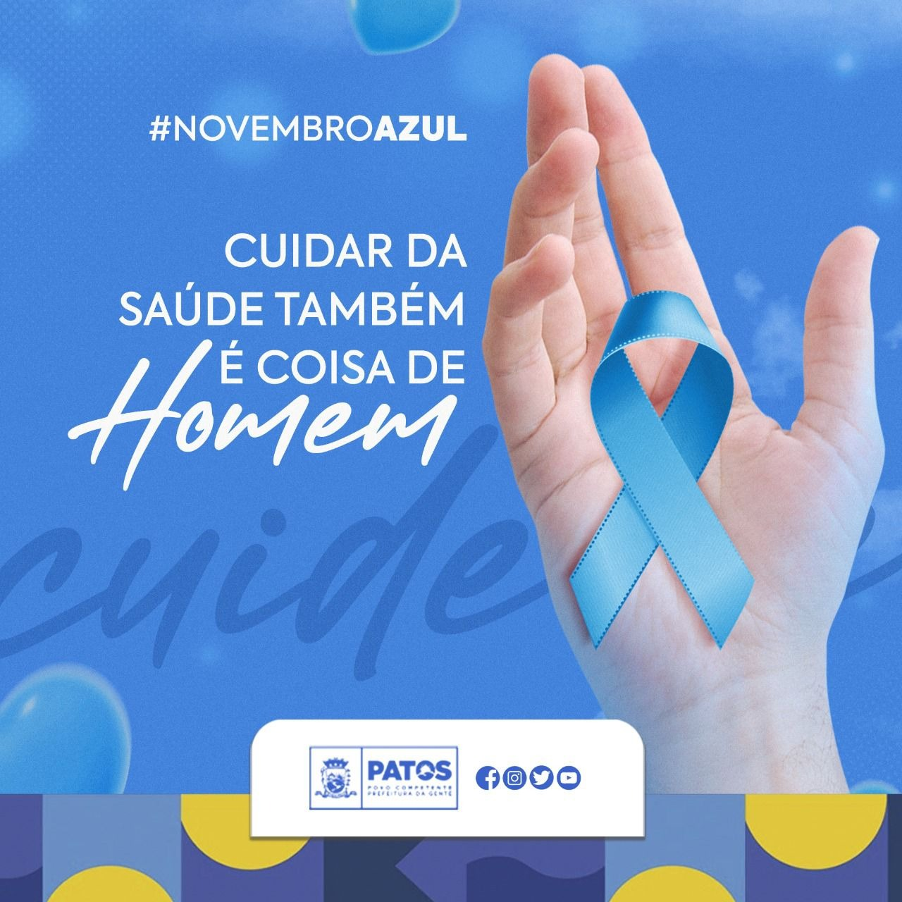 Novembro Azul: Patos elabora campanha com atendimentos médicos nas UBS e triagem para a atenção especializada