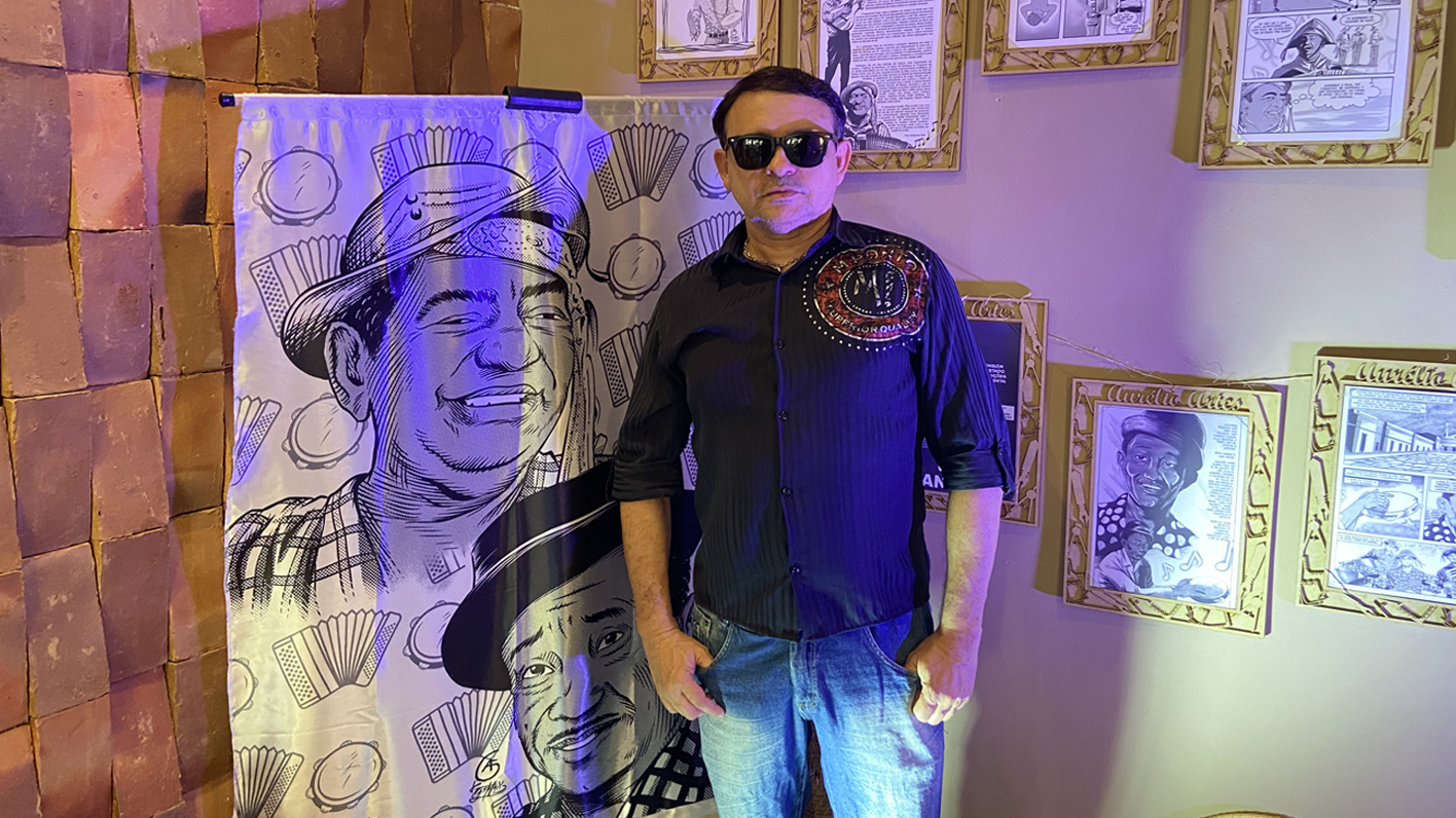 Quadrinista Aurélio Filho expõe trabalho “Dois Nordestinos do Ritmo