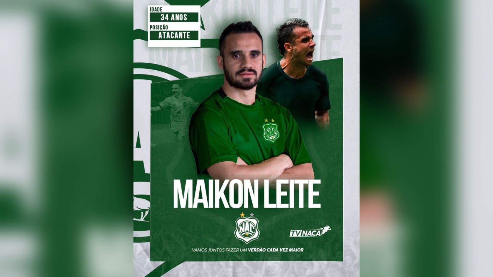 Nacional de Patos anuncia chegada do atacante Maikon Leite, campeão da Copa do Brasil e Libertadores por Palmeiras e Santos