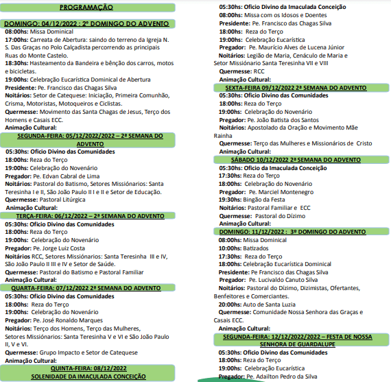 Padre Francisco das Chagas convida fiéis para a Festa de Santa Luzia 2022, de 04 a 13 de dezembro. Confira a programação