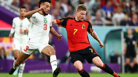 ZEBRA: Courtois falha, Marrocos vence Bélgica e assume a liderança do grupo na Copa do Mundo do Qatar