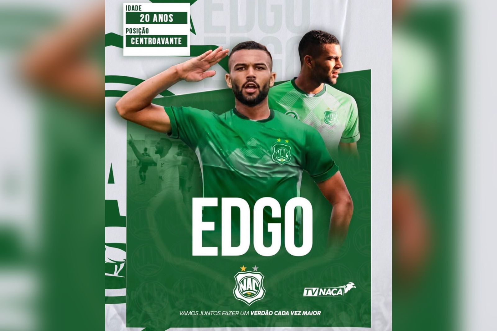 Nacional de Patos anuncia jovem centroavante Edgo, prata da casa, e chega ao seu 17º reforço para a temporada