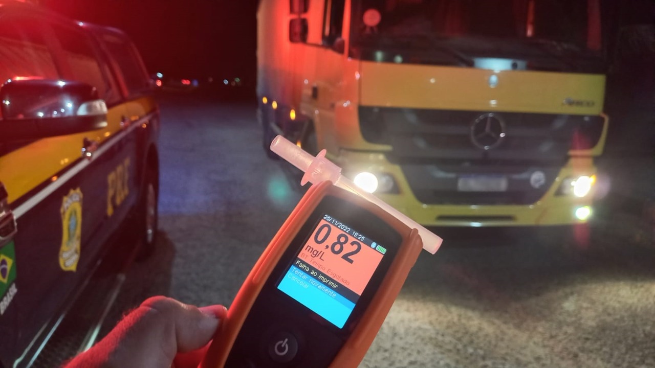 Motorista é preso pela PRF por embriaguez ao volante na BR-361, no município de Patos