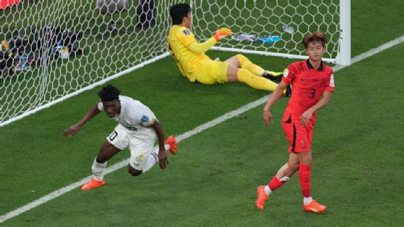 Em jogo eletrizante de 5 gols, Gana vence Coreia do Sul, assume vice-liderança do grupo H e terá 'decisão' na última rodada