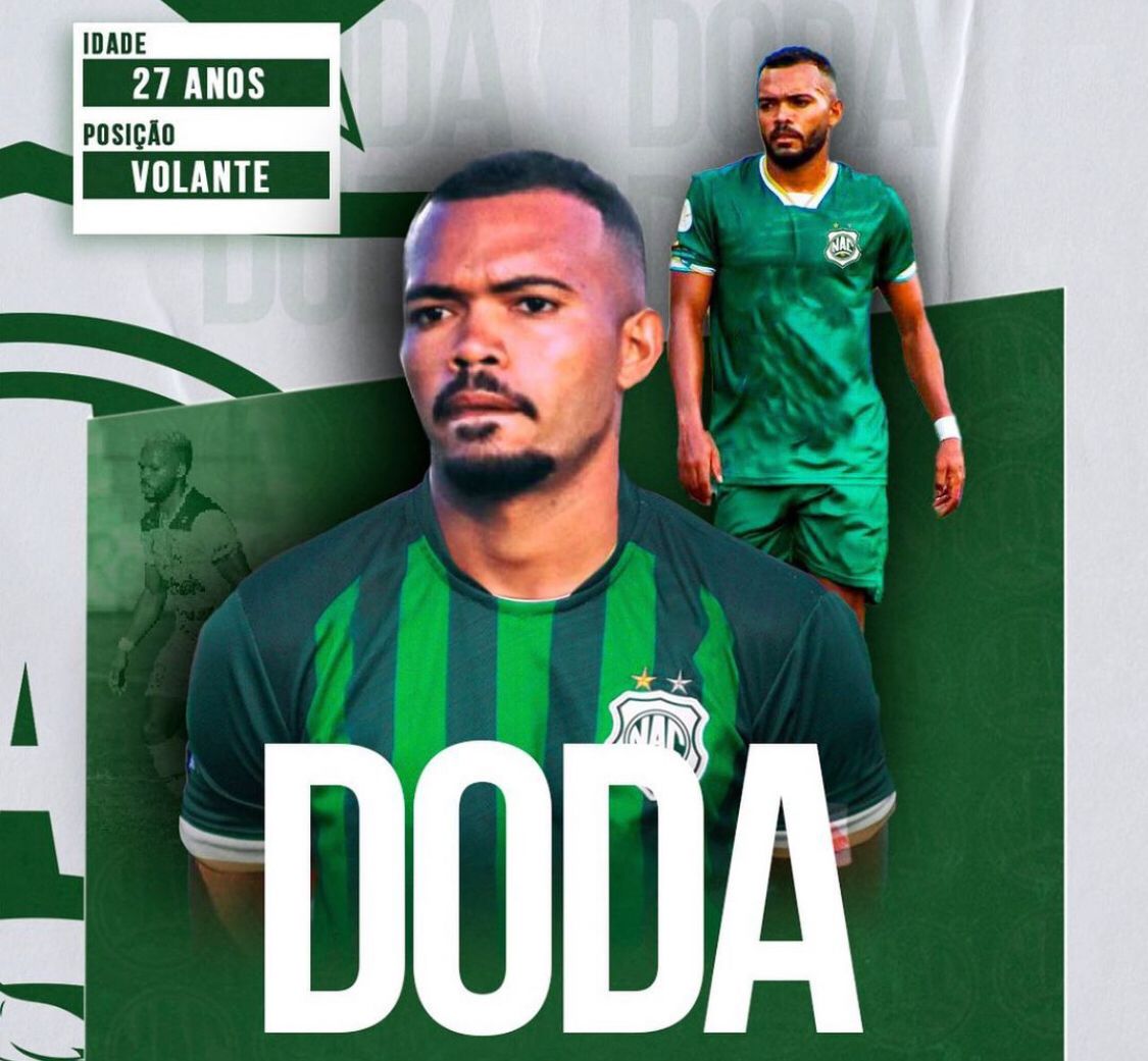Nacional de Patos acerta com volante Doda, ex-Sousa, e chega ao 20º reforço confirmado para a temporada