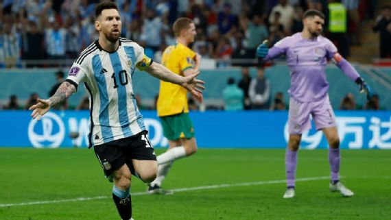Messi marca em seu jogo 1000 na carreira, Argentina vence Austrália e fará 'superclássico' contra a Holanda nas quartas da Copa do Mundo