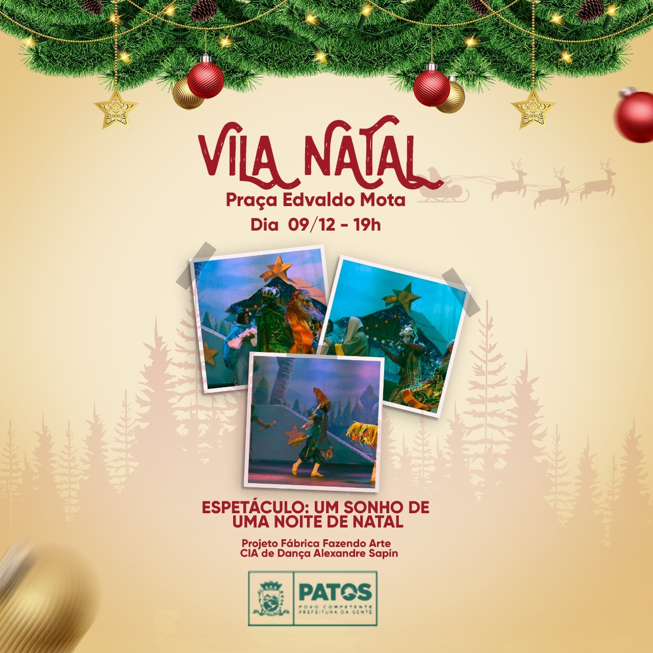 Espetáculo do Recife – PE se apresentará na praça Edvaldo Mota nesta sexta-feira na programação do Natal da Gente