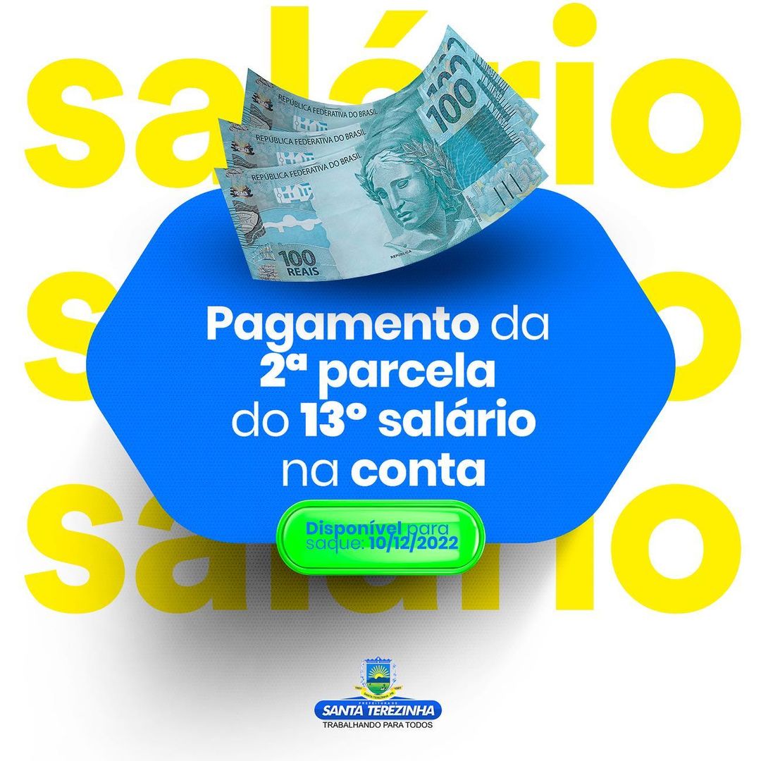 Prefeitura de Santa Terezinha-PB credita neste sábado (10), segunda parcela do décimo terceiro salário dos servidores municipais