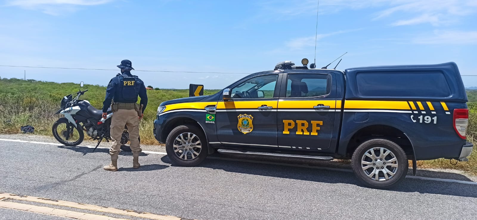 PRF recupera motocicleta furtada que circulava com placa clonada em Catingueira, na Região Metropolitana de Patos