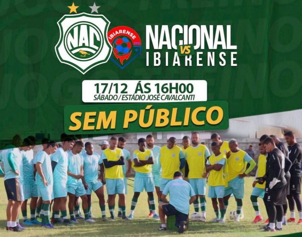 Após orientação da PM, jogo-treino do Nacional de Patos neste sábado (17), no José Cavalcanti, será com portões fechados devido a reforma no estádio